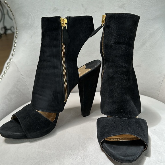 Miu Miu Cutout Suede Booties Size 38 1/2 - Picture 3 of 9